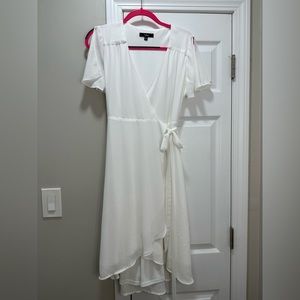 Lulus Ride to the Occasion White Midi Wrap Dress, medium
